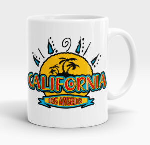 Mug blanc, Sunny California Los Angeles