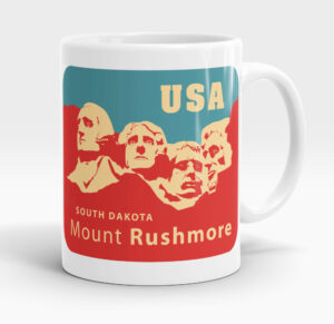 Mug blanc, USA, montagne RushMore