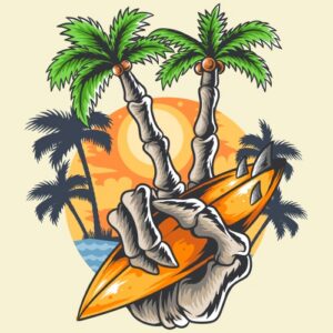 Hand Skull Surfer
