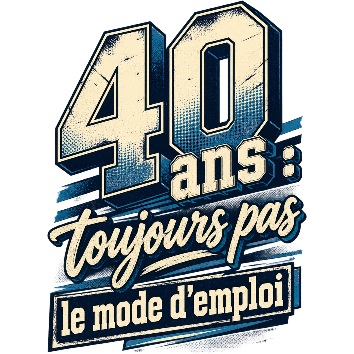 40 Ans College Varsity Bleu Creme