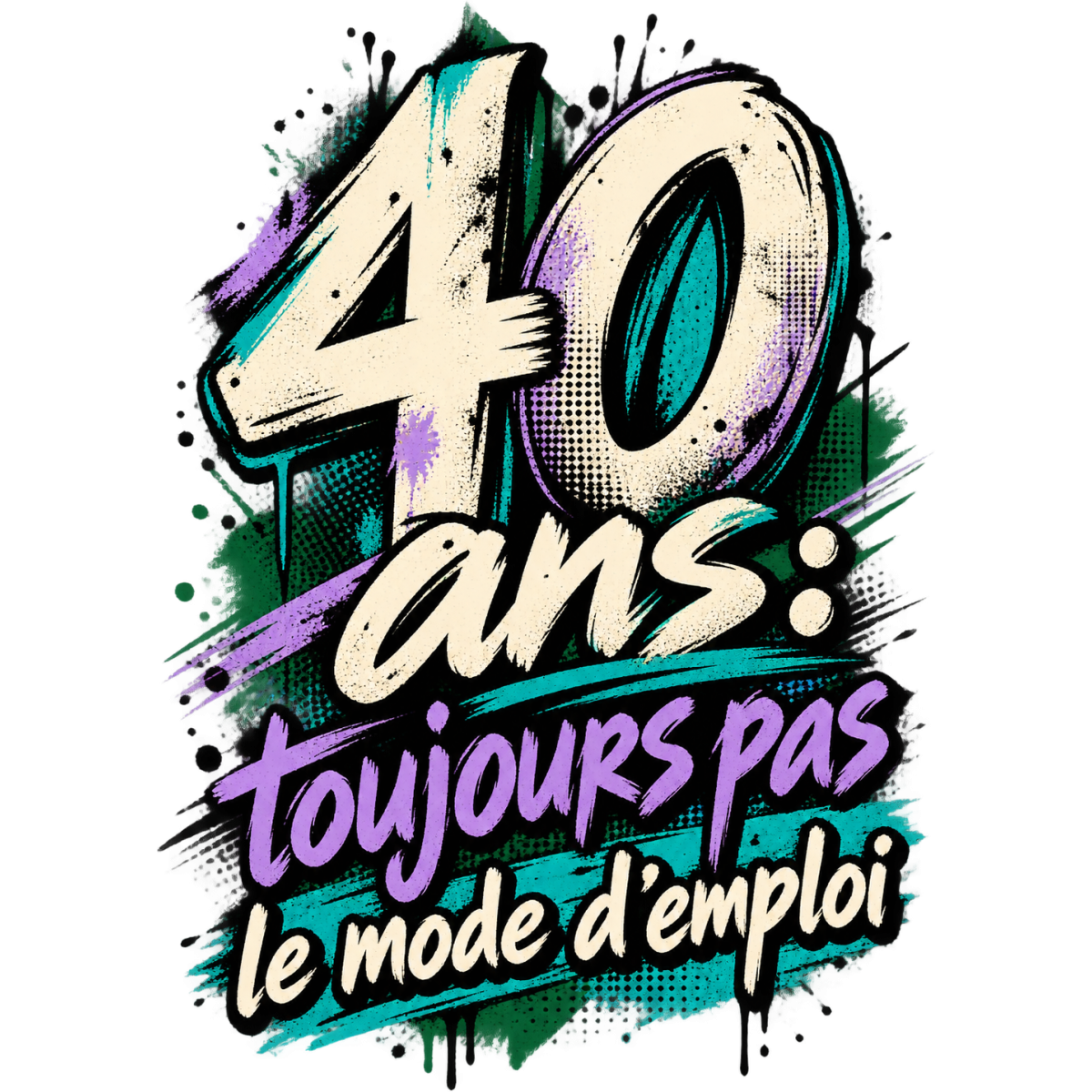 40 Ans Urbain Streetwear Lavande Turquoise
