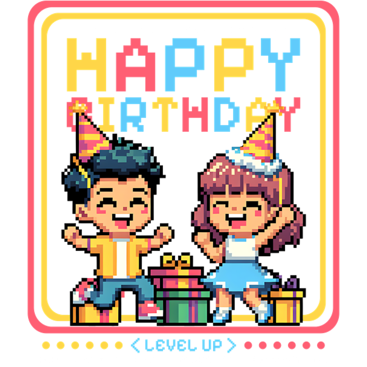Anniversaire pixel art enfants cadeaux fête