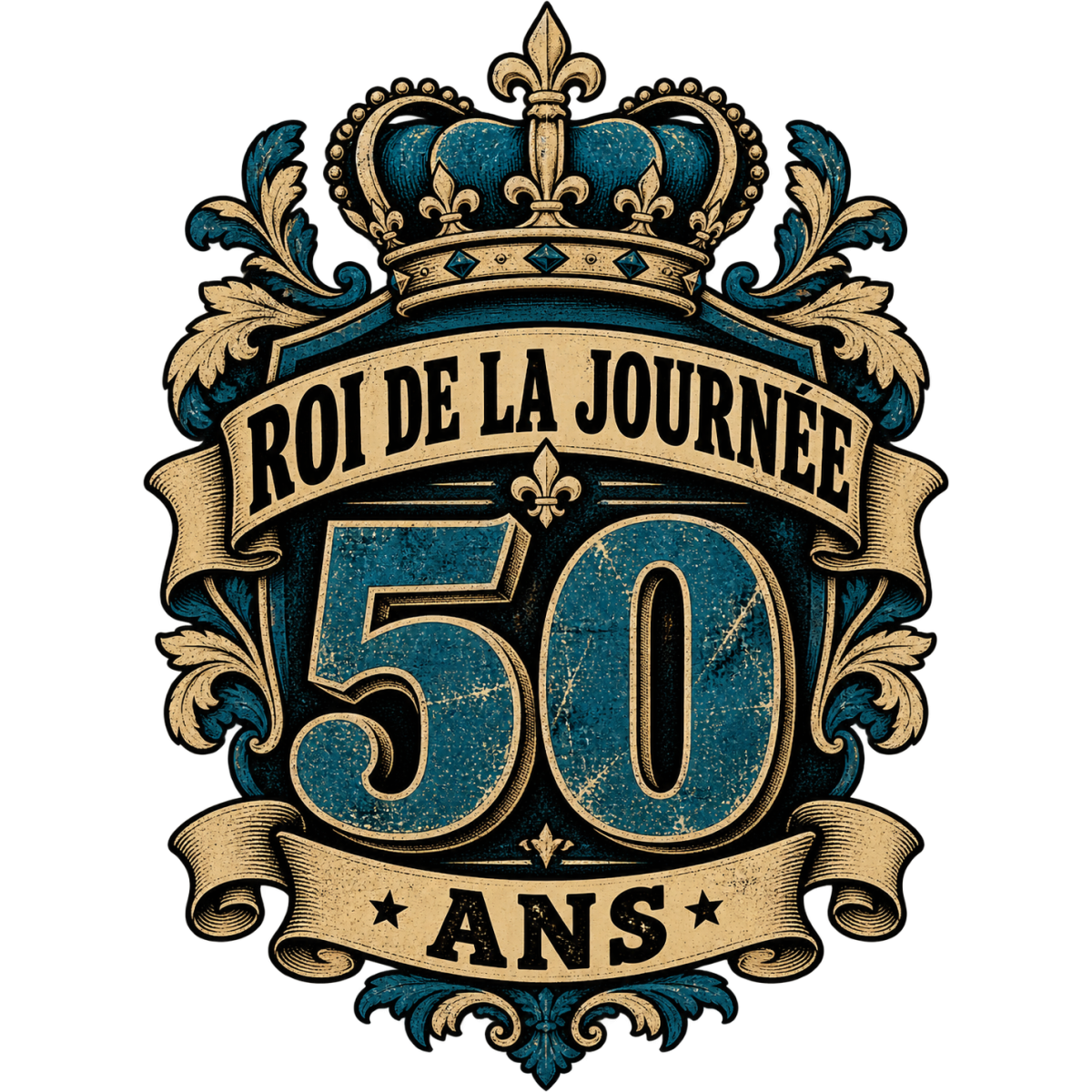 Anniversaire Roi Couronne Heraldique 50
