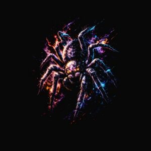 Araignée artistique multicolore éclaboussures