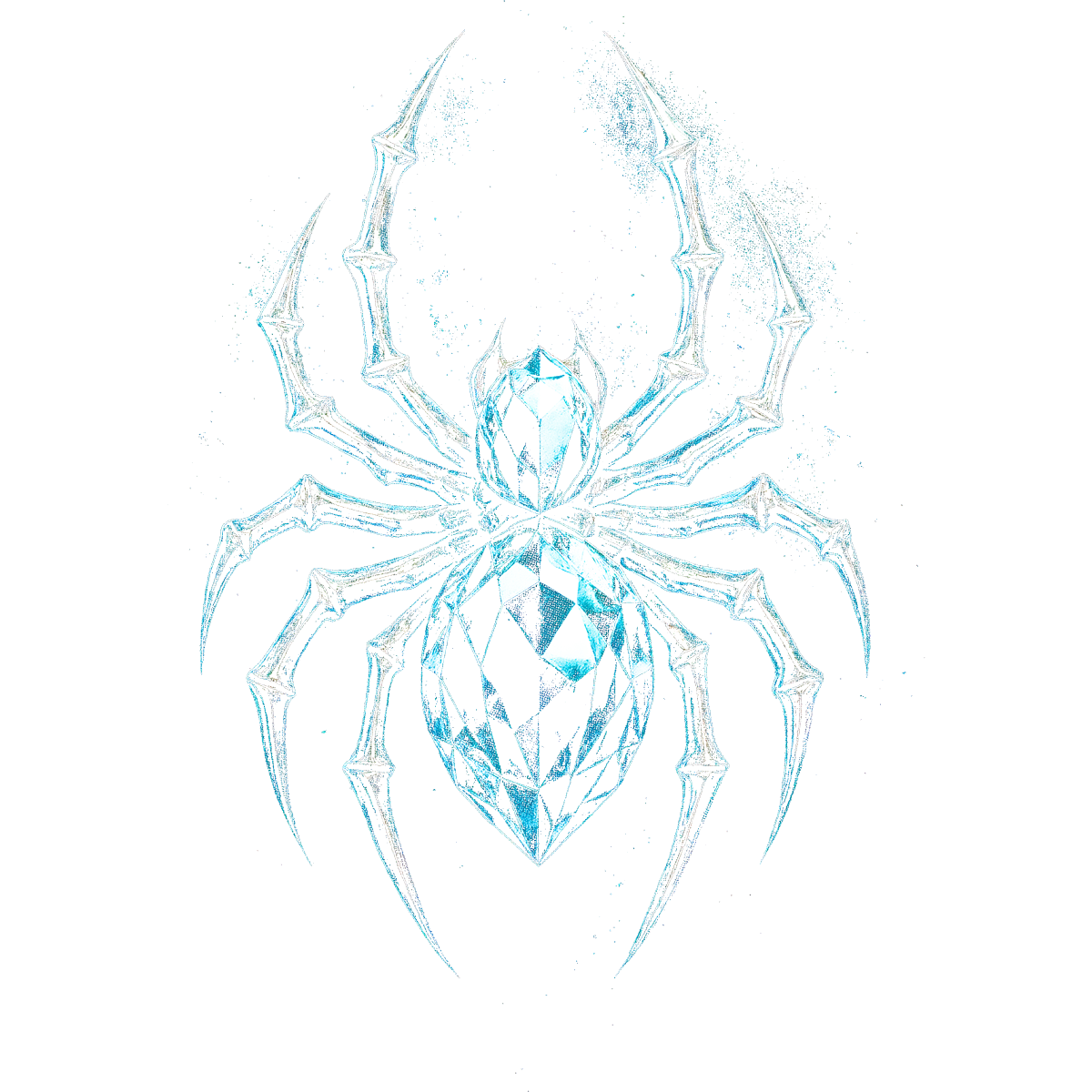 Araignée cristalline huit pattes stylisée