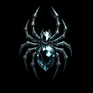 Araignée cristalline huit pattes stylisée
