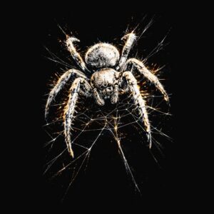 Araignée détaillée sur toile d'araignée