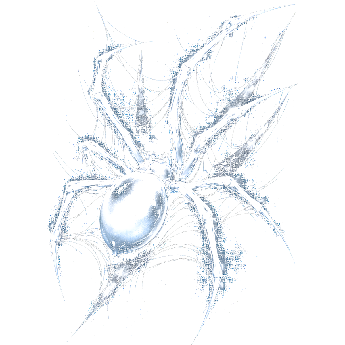Araignée réaliste en blanc sur toile
