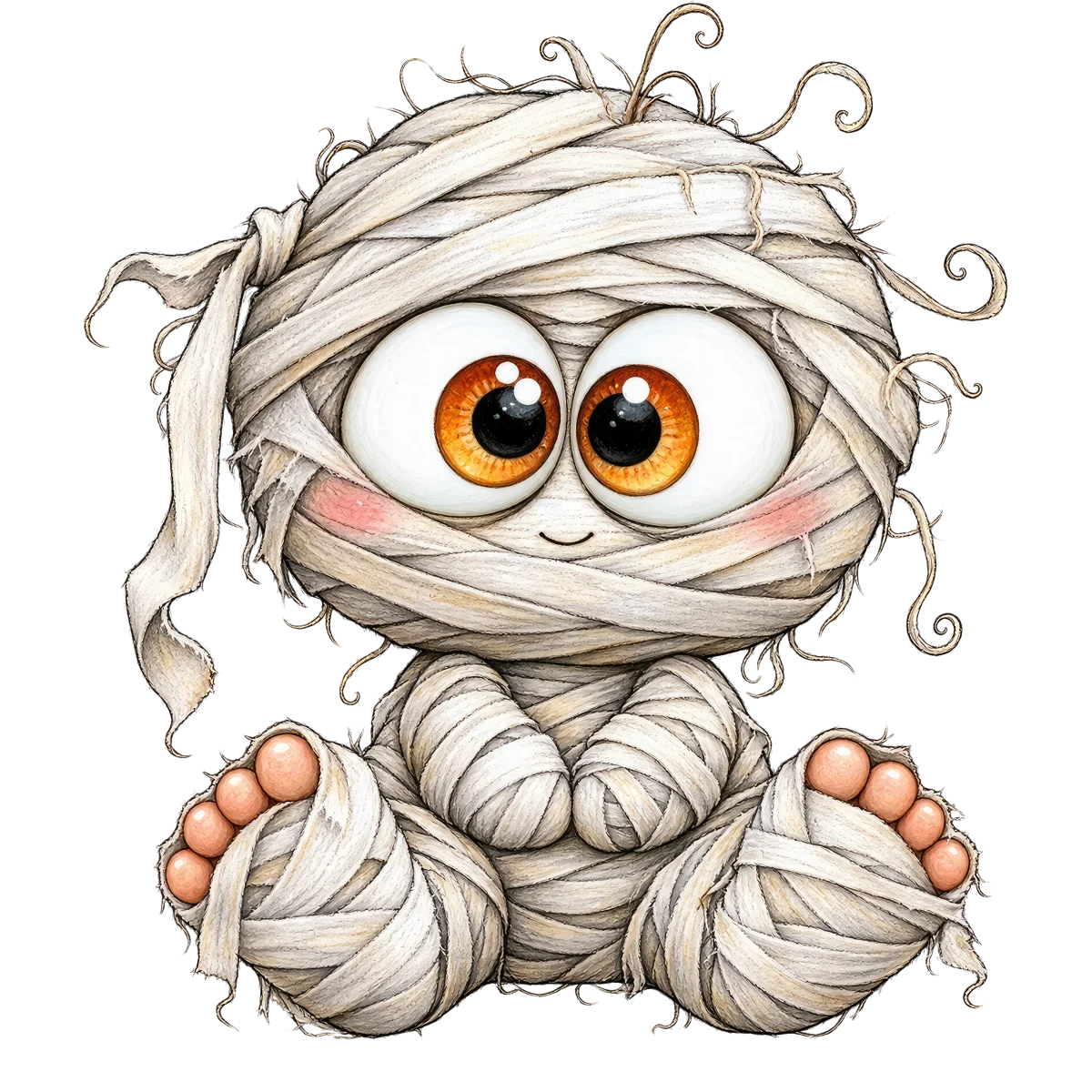 Bébé momie mignonne aux grands yeux