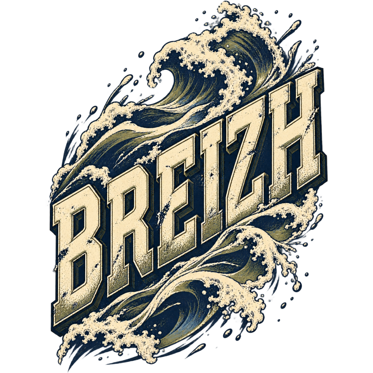 Breizh Houle Puissante Lettres Inclinees