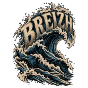Breizh Vague Geante Lettres Courbes