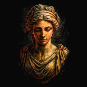 Buste femme antique dessin artistique