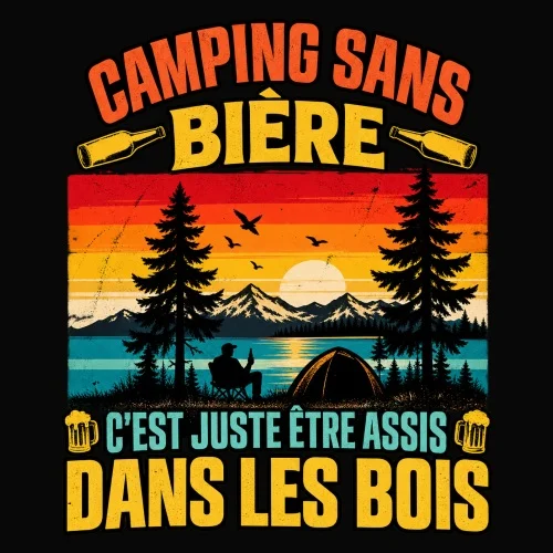 Camping sans Bière, c'est juste être assis dans les bois