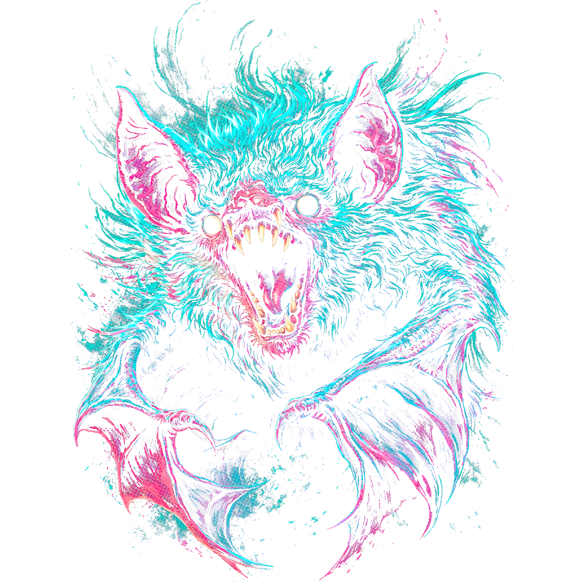 chauve souris fantastique expression agressive