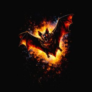 chauve souris volante dessin couleur feu