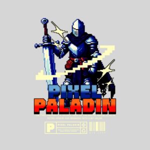 Chevalier pixélisé avec épée et bouclier