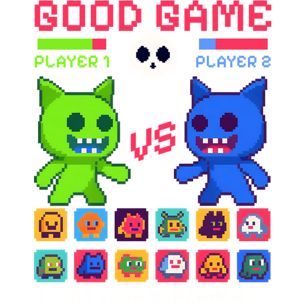 Combat pixel art personnages colorés tournoi