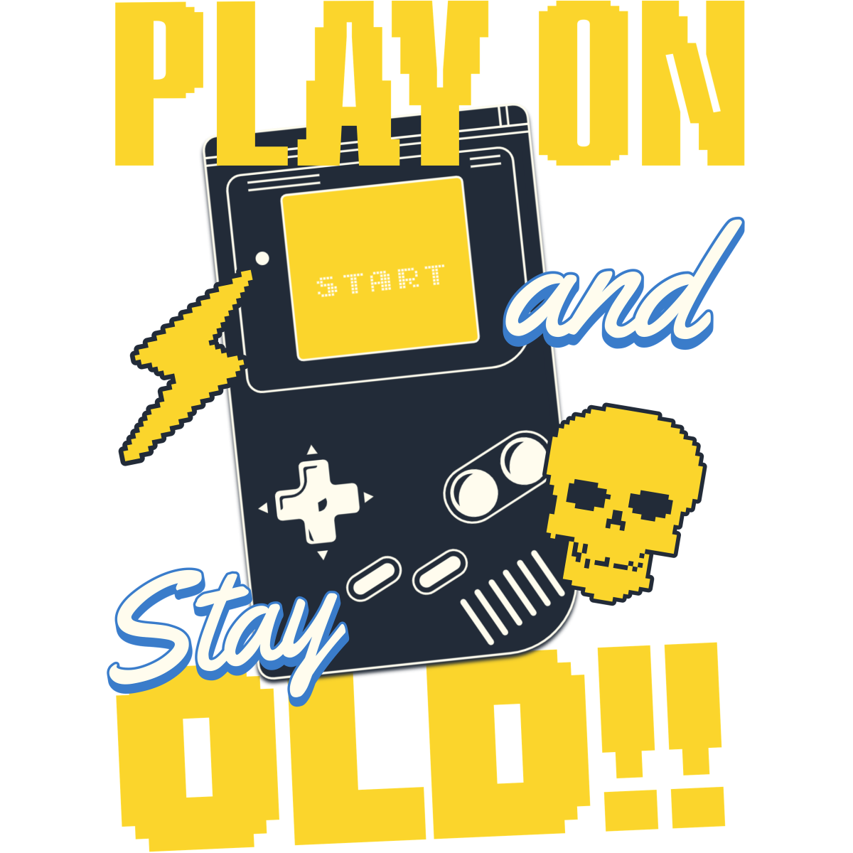 Console de jeu rétro avec crâne jaune