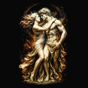 Couple romantique embrassant dans vent