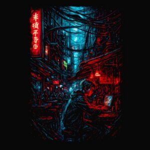 Cyberpunk Alone à la terrasse