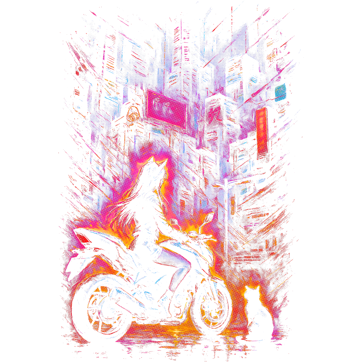 Cyberpunk Biker du Futur