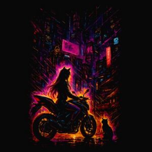 Cyberpunk Biker du Futur