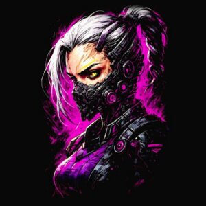 Cyberpunk Girl thinking