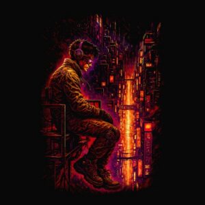 Cyberpunk seul dans la ville