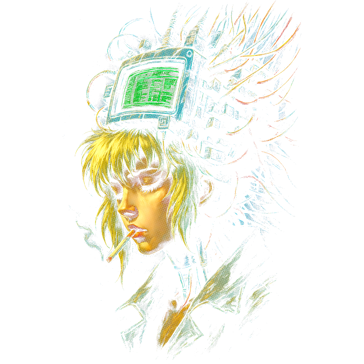 Cyberpunk Waiting Smoking