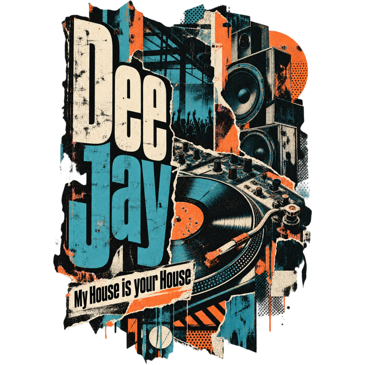 Deejay Collage Rave Platines Dechirees