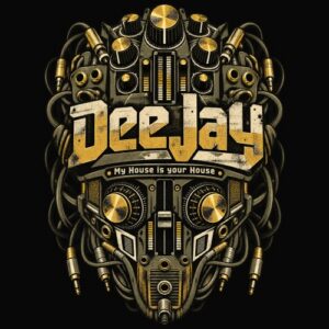 Deejay Masque Mecanique Boutons Dores