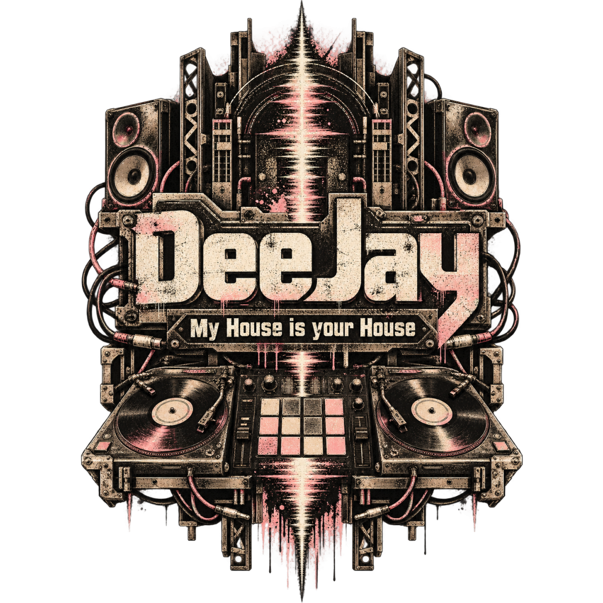 Deejay Ondes Sonores Platines Roses