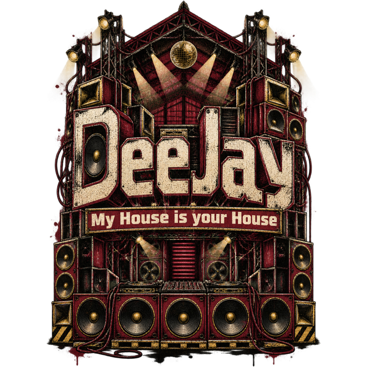 Deejay Scene Rave Enceintes Industrielles