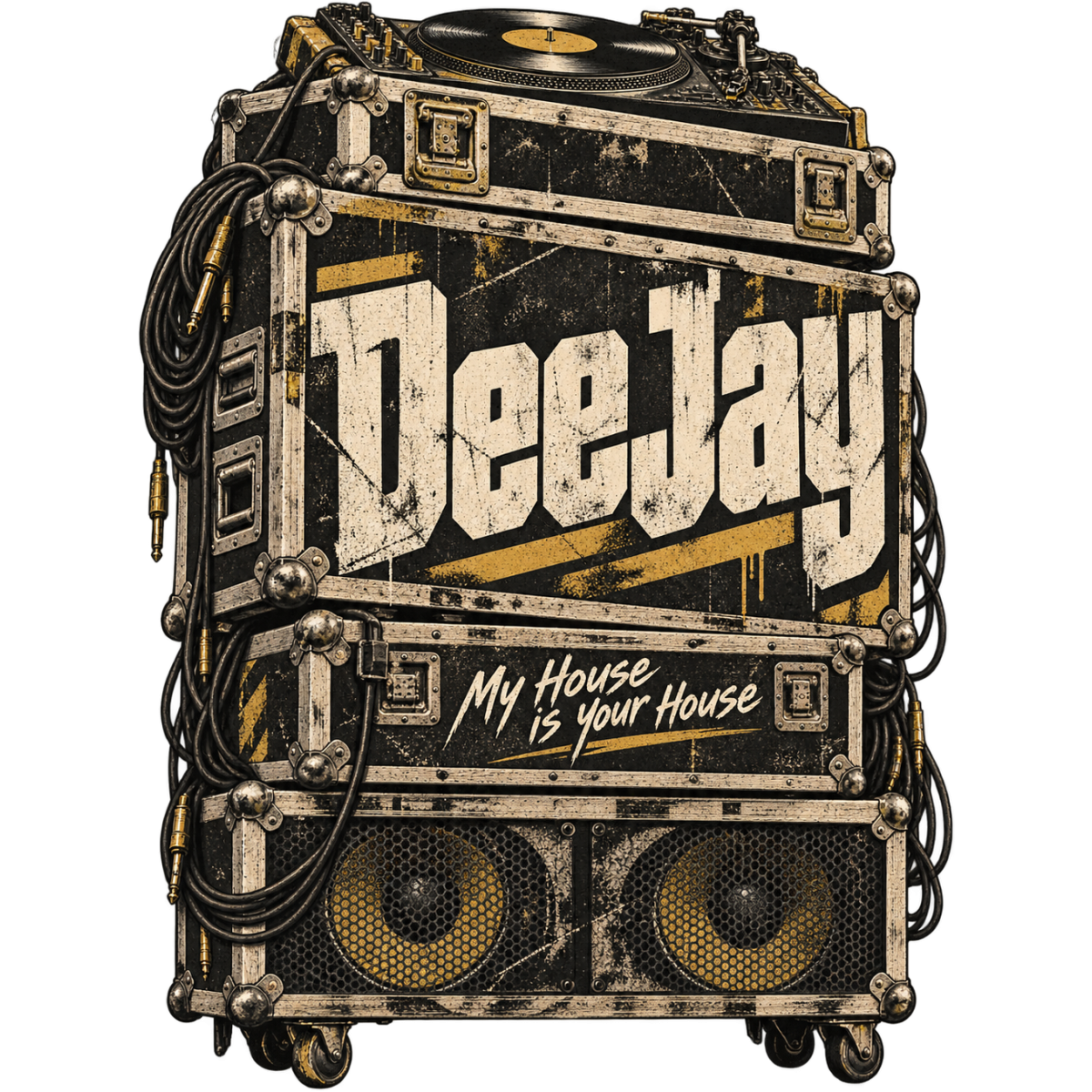 Deejay Totem Flightcases Cables Vintage