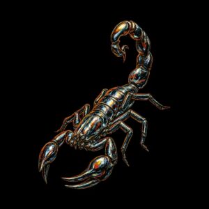 Dessin stylisé scorpion en couleurs pâles