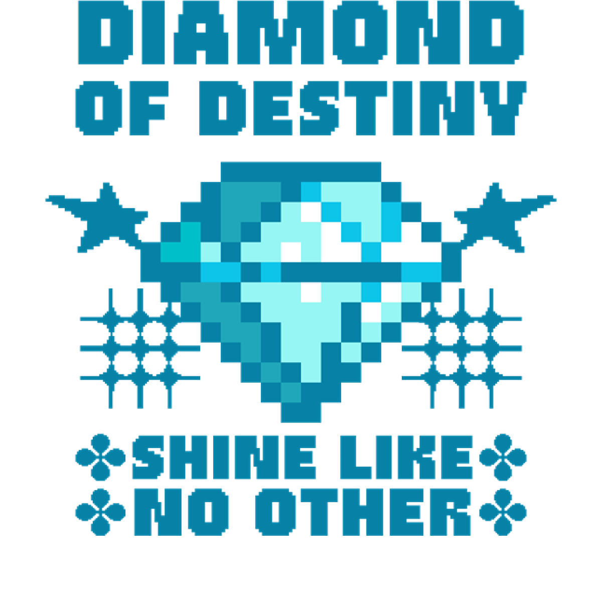 Diamant pixel art étoiles éclatantes
