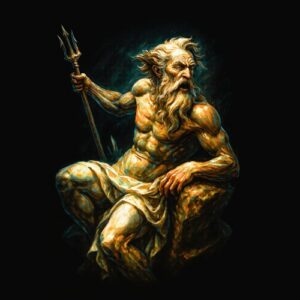 Dieu barbu trident marin mythologie