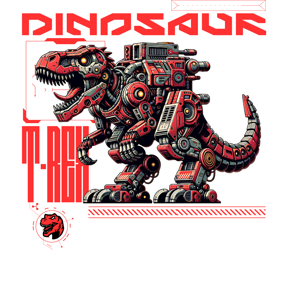 Dinosaure robotique T Rex rouge technologique
