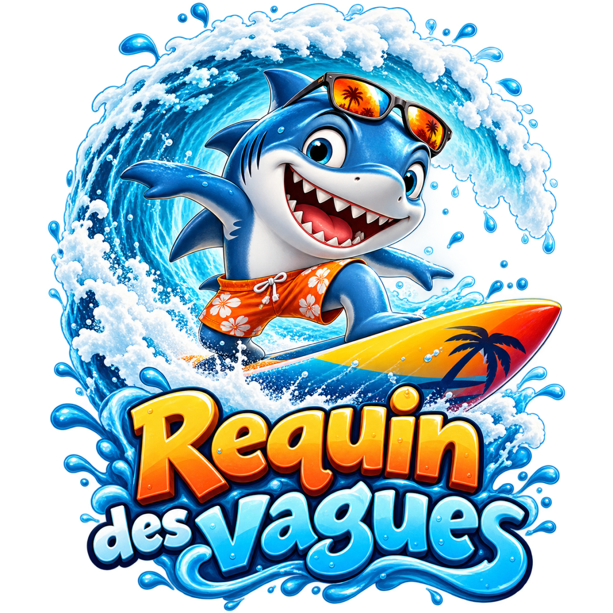 Enfant Requin Surf Vague