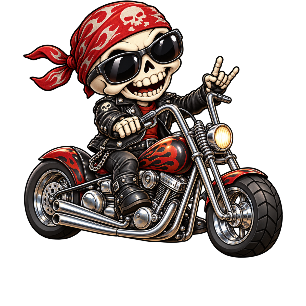 Enfant Skull Chopper Flammes