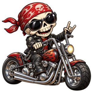 Enfant Skull Chopper Flammes