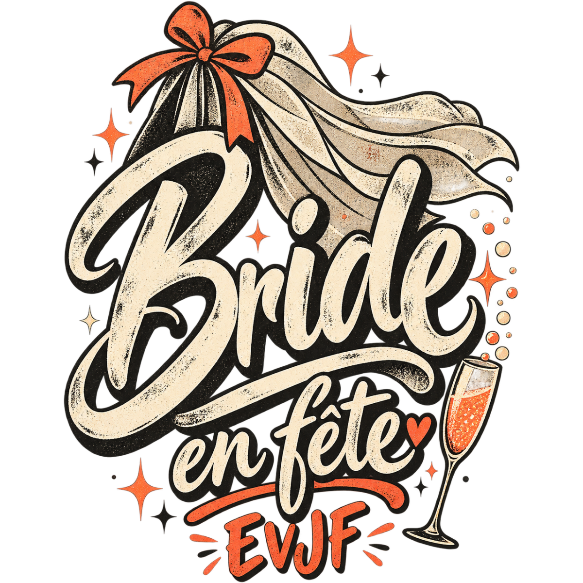 Evjf Bride Voile Champagne Fete