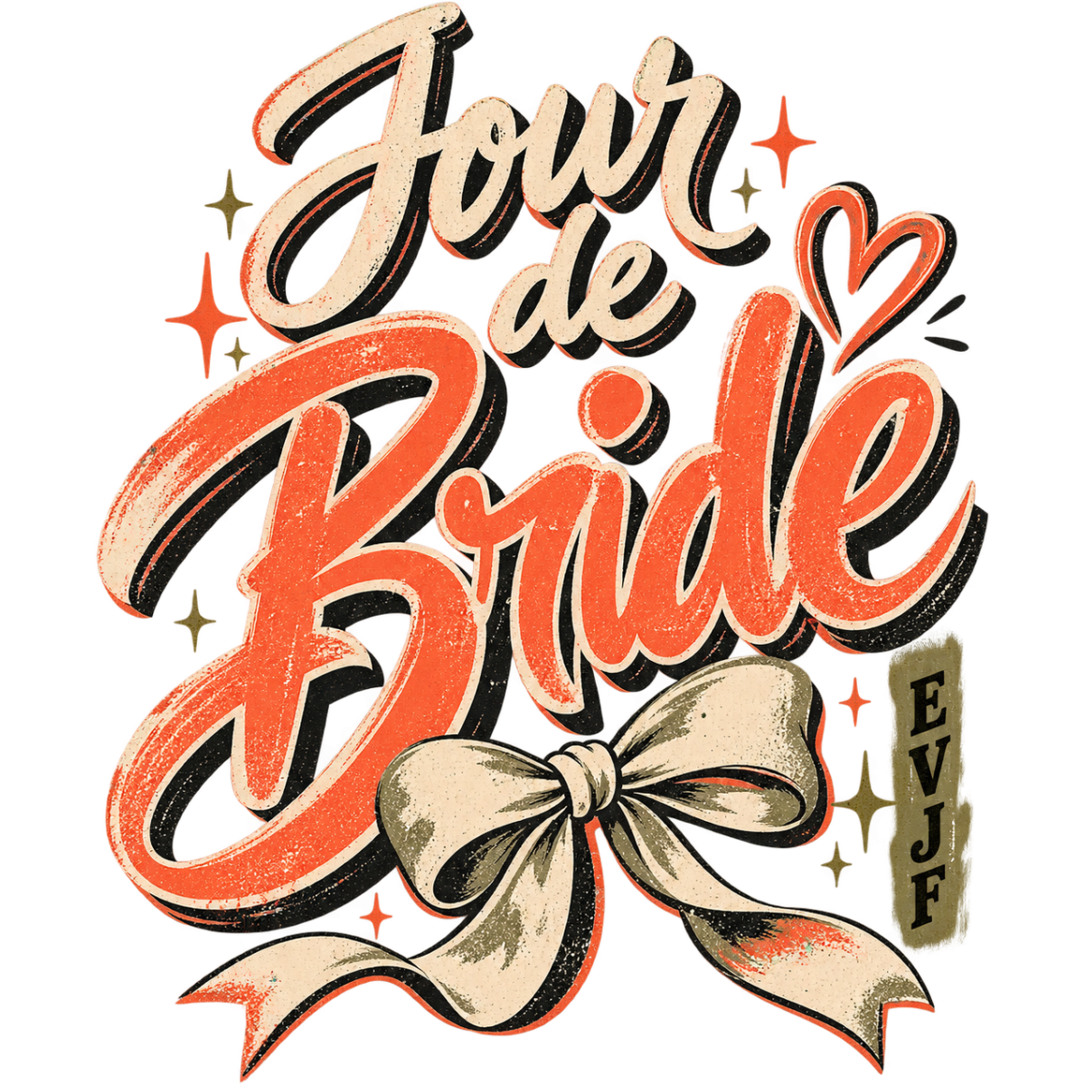 Evjf Jour Bride Noeud Retro