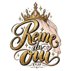 Evjf Reine Couronne Voile Dore