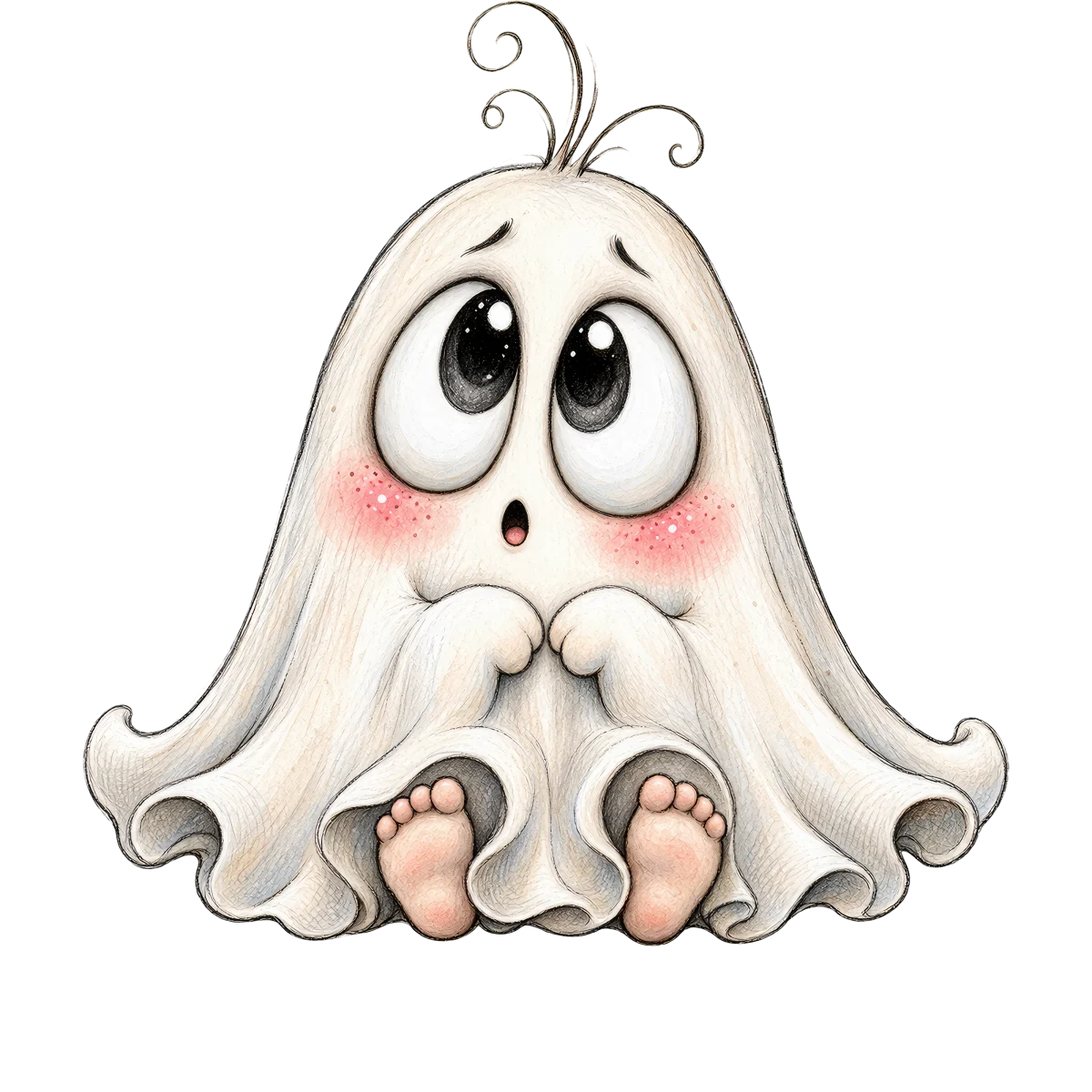 Fantôme mignon aux grands yeux suppliants