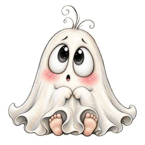Fantôme mignon aux grands yeux suppliants