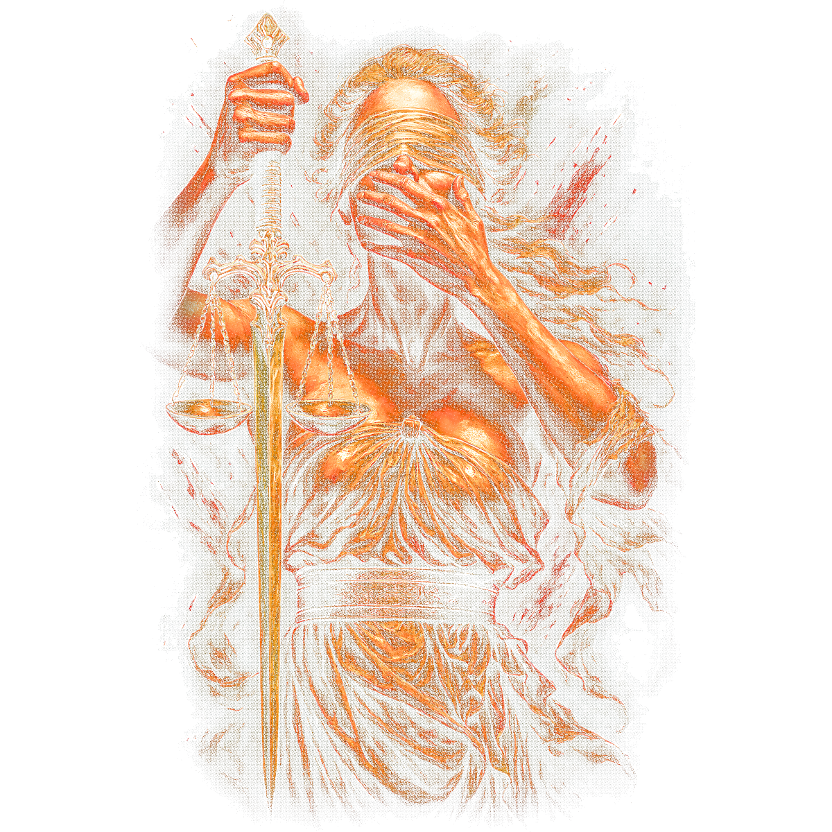 Femme justice aveugle balance épée