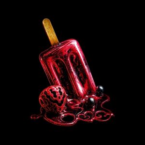 Glace rouge fruit fraise fondue glace bâtonnet