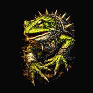 Grand lézard vert aux piquants