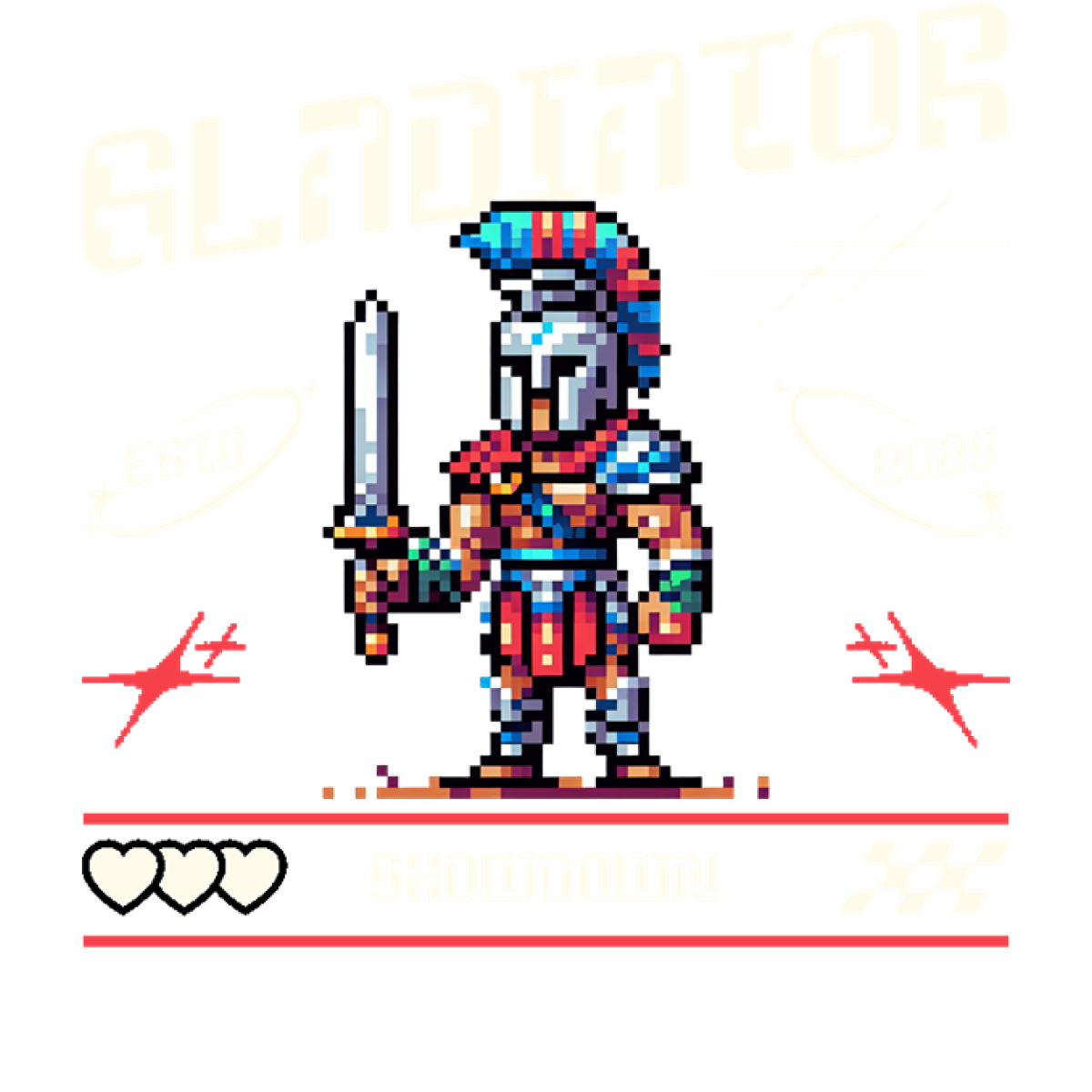 Guerrier gladiateur pixel art armure casque